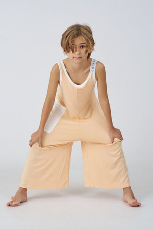 Kids Bamboo Jumpsuit in Peach - Awakind.co