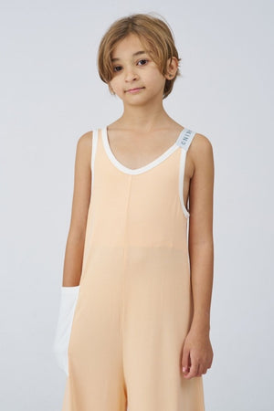 Kids Bamboo Jumpsuit in Peach - Awakind.co