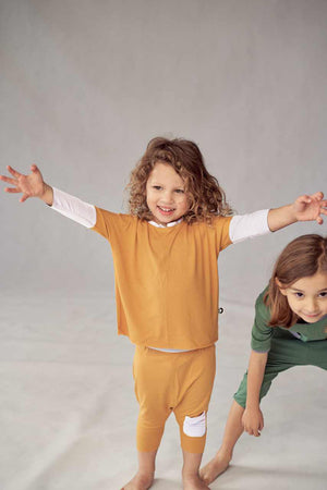 Kids Unisex Bamboo 3/4 Top - Awakind.co