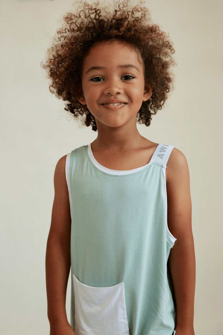 Kids Unisex Bamboo Singlet Romper - Awakind.co